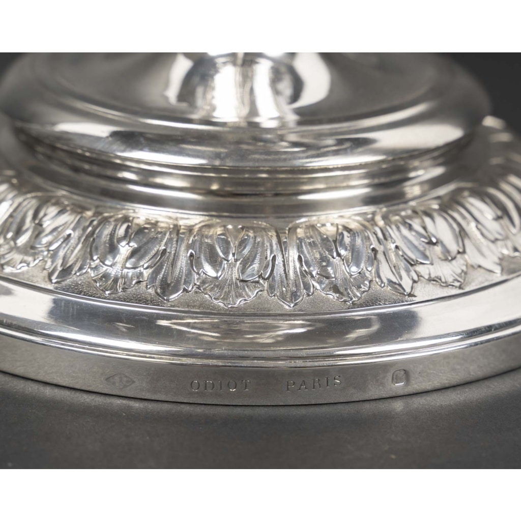Gustave ODIOT – Centre de table en argent massif néoclassique XIXe 12