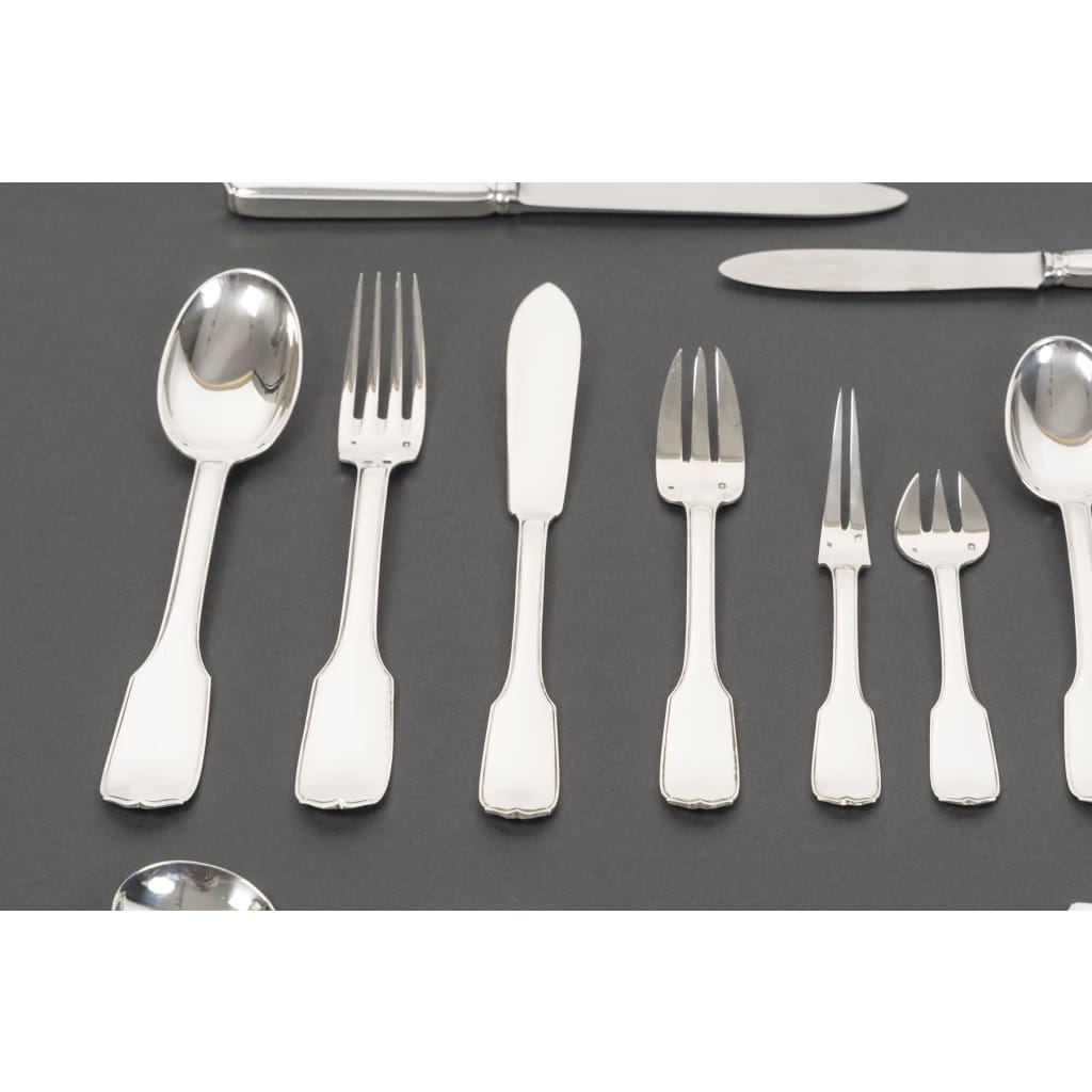 JEAN TETARD MENAGERE EN ARGENT MASSIF 198 PIECES Epoque 1930 12 JEAN TETARD MENAGERE EN ARGENT MASSIF 198 PIECES Epoque 1930 12