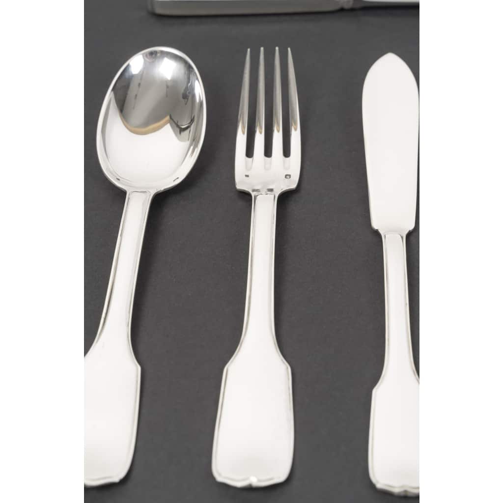 JEAN TETARD MENAGERE EN ARGENT MASSIF 198 PIECES Epoque 1930 16 JEAN TETARD MENAGERE EN ARGENT MASSIF 198 PIECES Epoque 1930 16