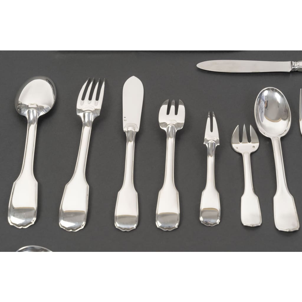 JEAN TETARD MENAGERE EN ARGENT MASSIF 198 PIECES Epoque 1930 20 JEAN TETARD MENAGERE EN ARGENT MASSIF 198 PIECES Epoque 1930 20