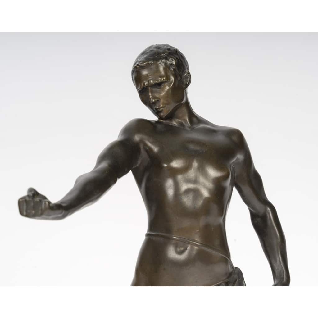 « Le jeune Combattant », Bronze signé Luca Madrassi (1848-1919). 6