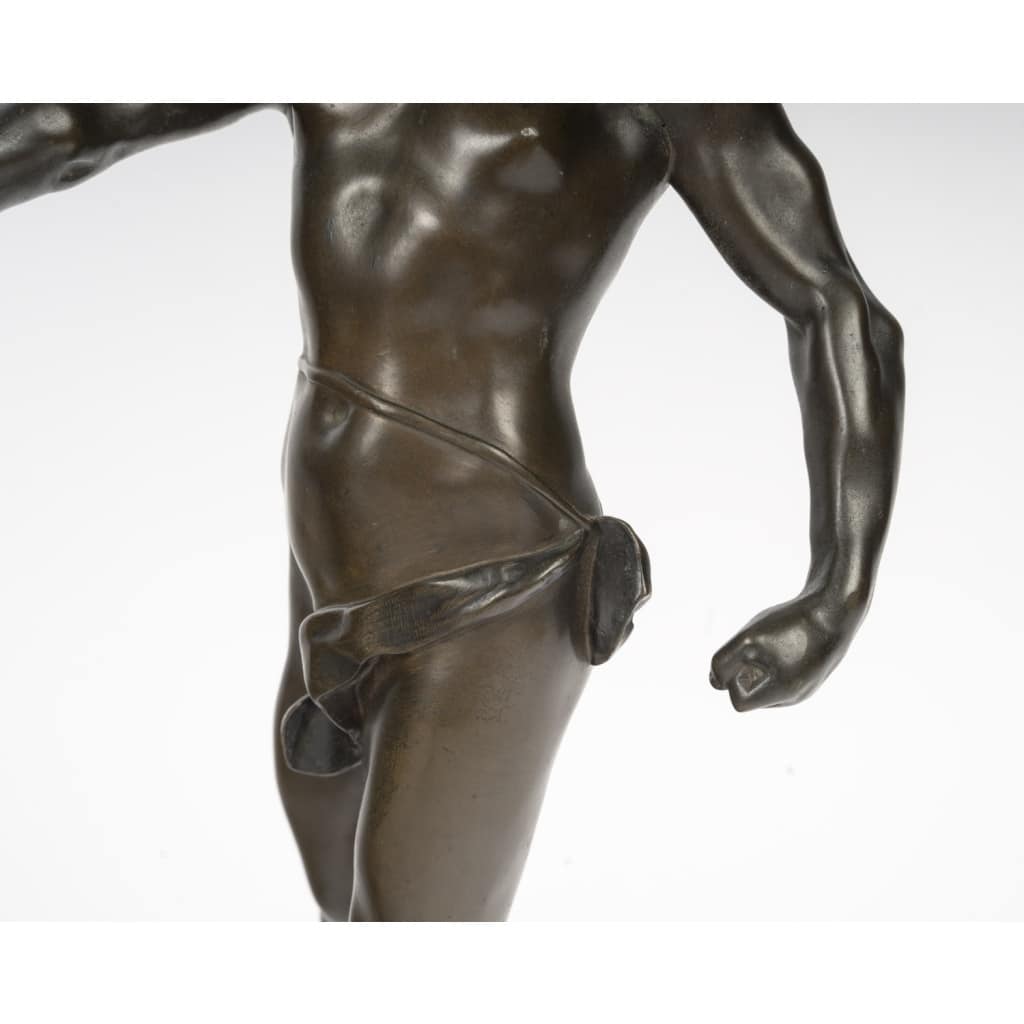 « Le jeune Combattant », Bronze signé Luca Madrassi (1848-1919). 7