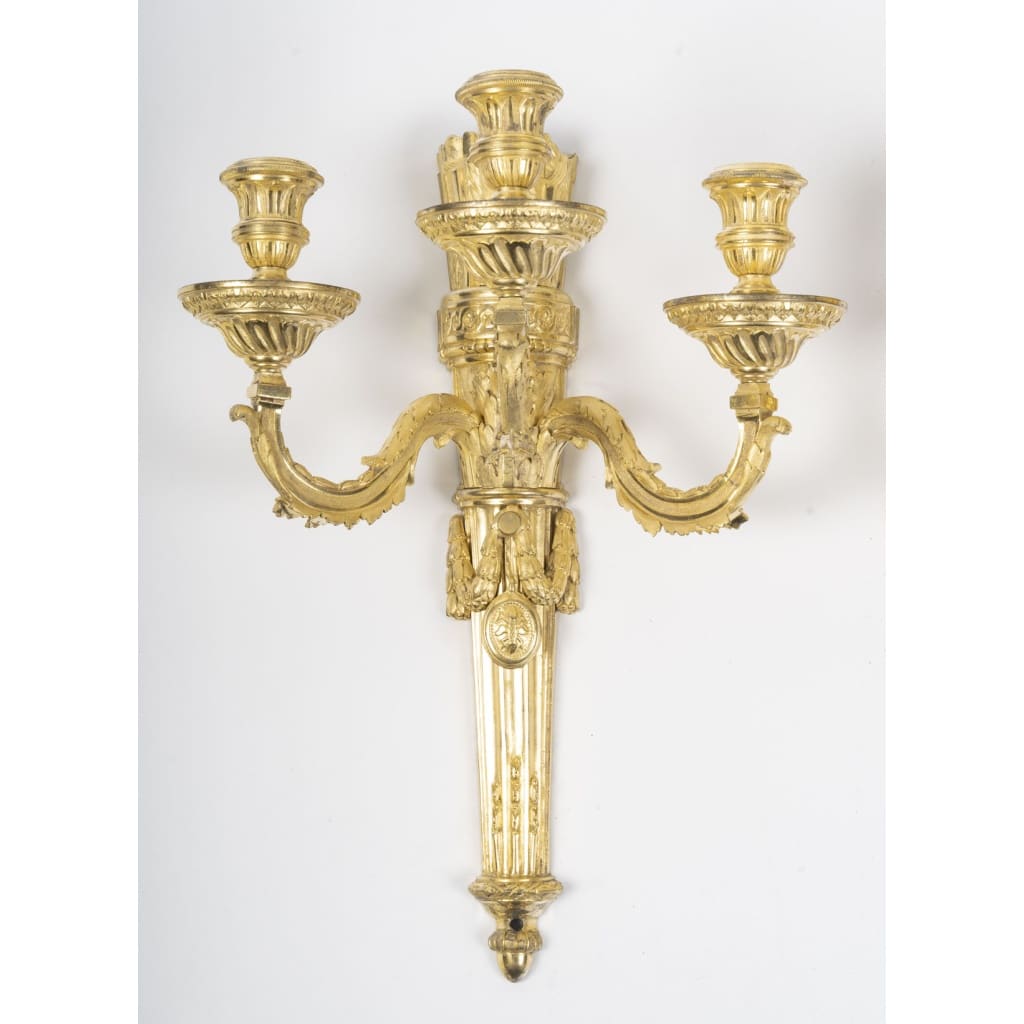 Paire de grandes appliques d’époque Louis XVI. XVIIIe siècle. 3