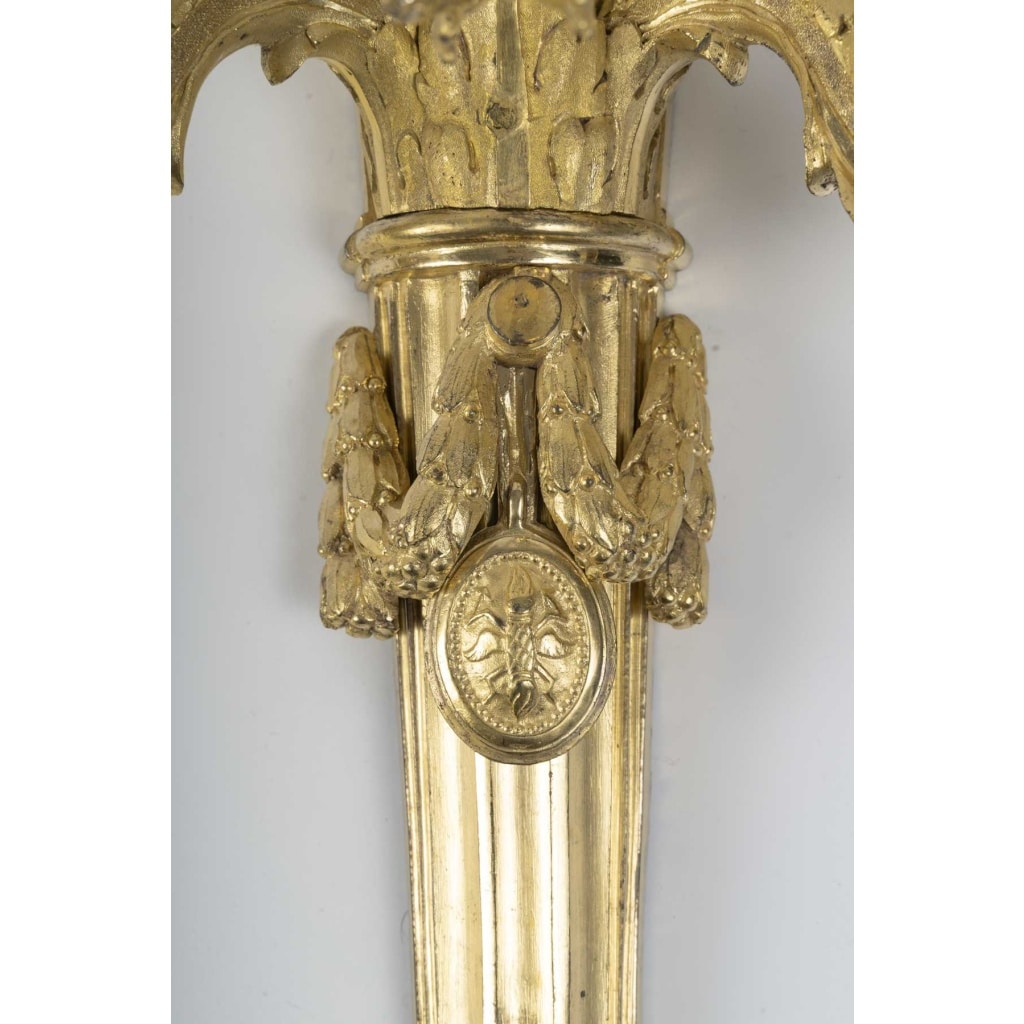Paire de grandes appliques d’époque Louis XVI. XVIIIe siècle. 4