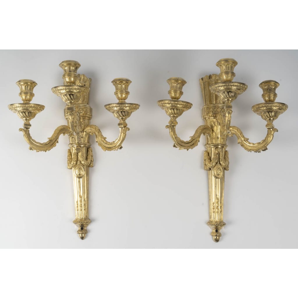 Paire de grandes appliques d’époque Louis XVI. XVIIIe siècle. 2