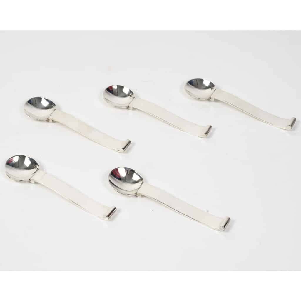 5 cuillers à moka en argent massif Art Déco 2