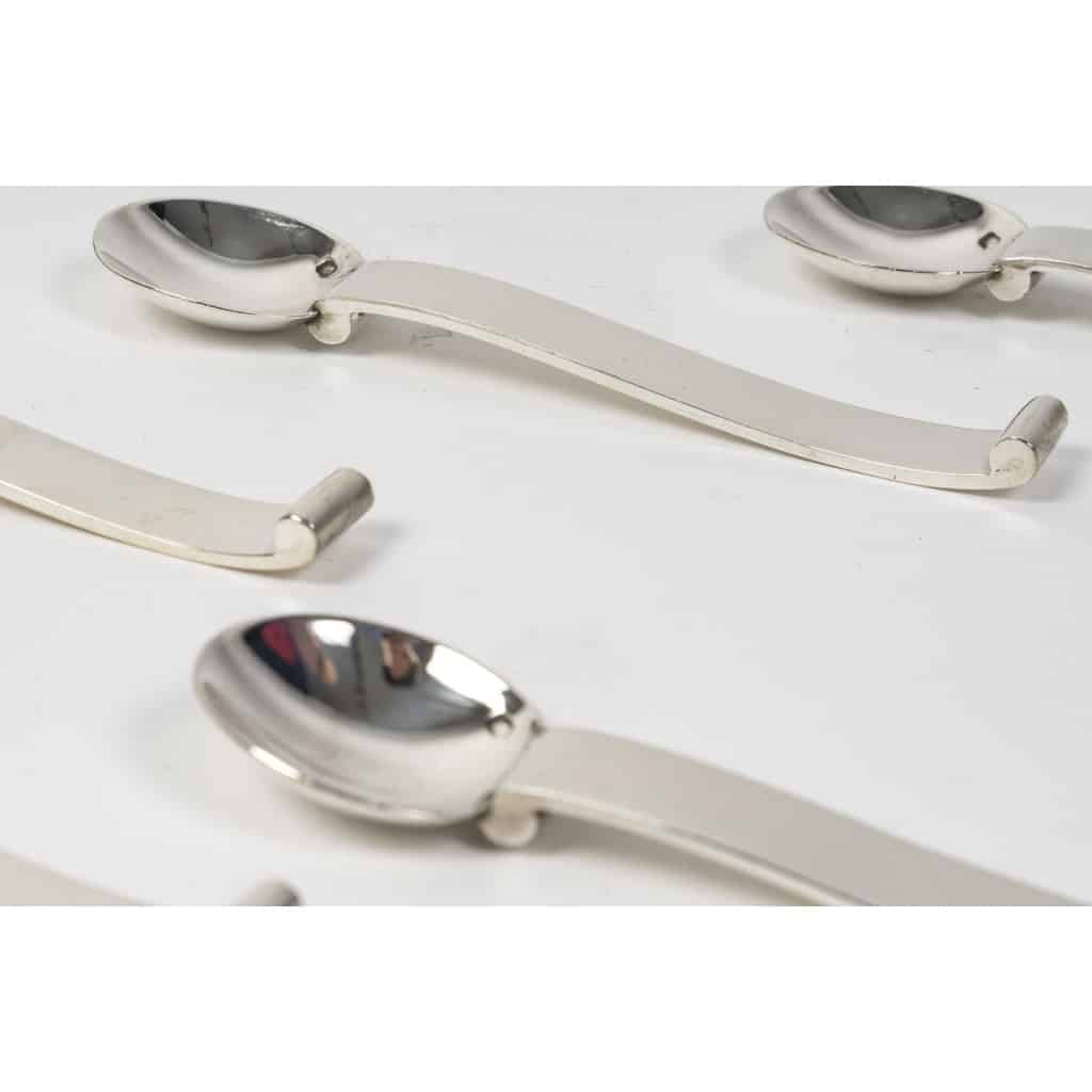 5 cuillers à moka en argent massif Art Déco 6
