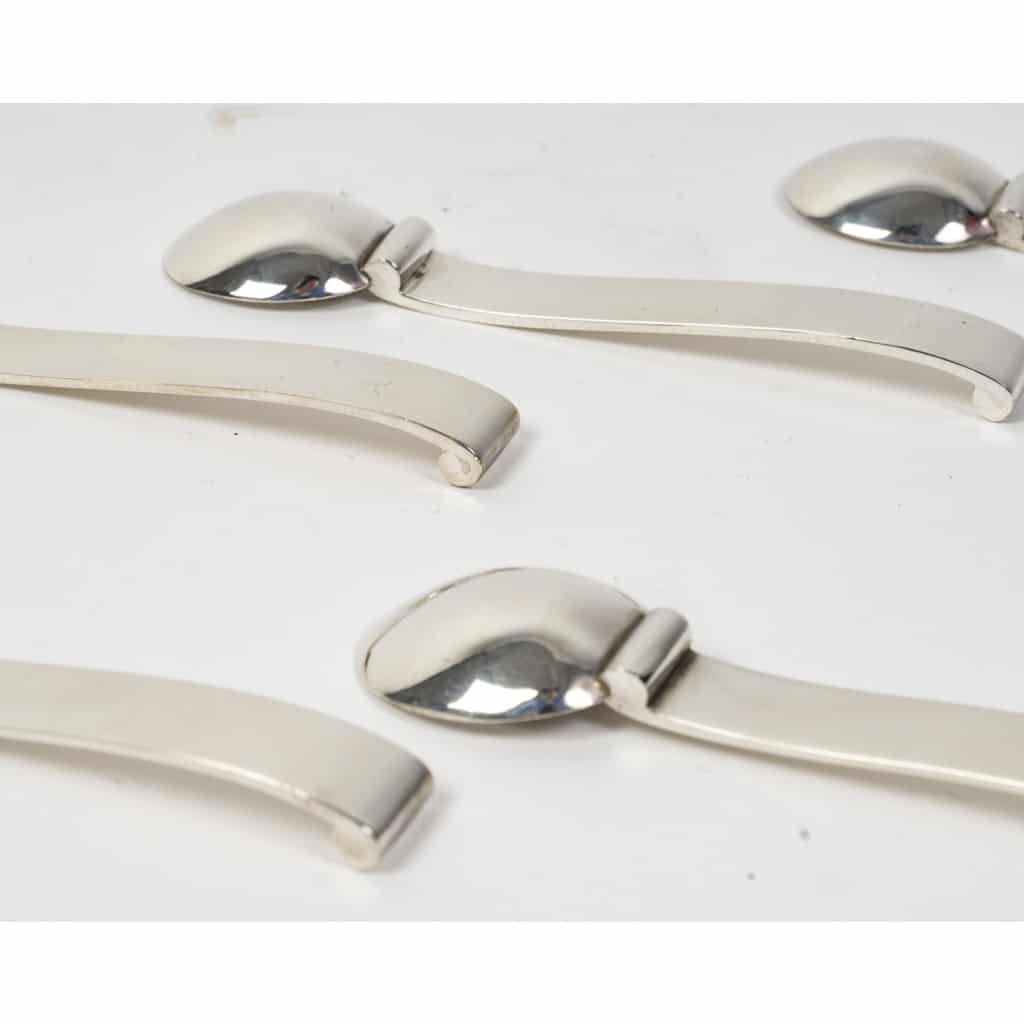 5 cuillers à moka en argent massif Art Déco 9