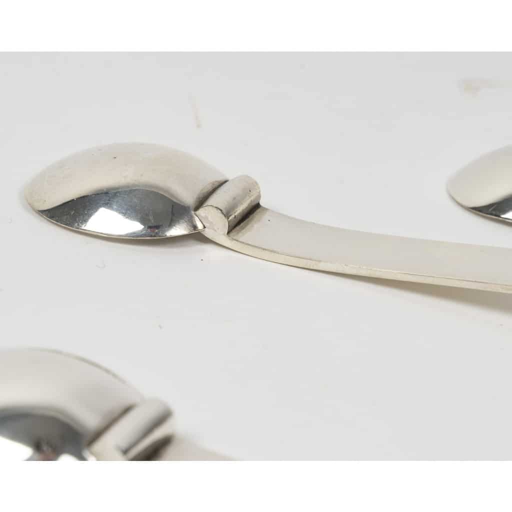 5 cuillers à moka en argent massif Art Déco 10