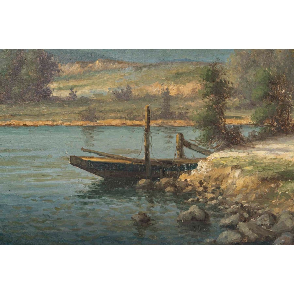 Alphonse Lecoz (1833–1914) Un Hameau au Bord de la Rivière Huile sur toile vers 1880–1890 5 Alphonse Lecoz (1833–1914) Un Hameau au Bord de la Rivière Huile sur toile vers 1880–1890 5