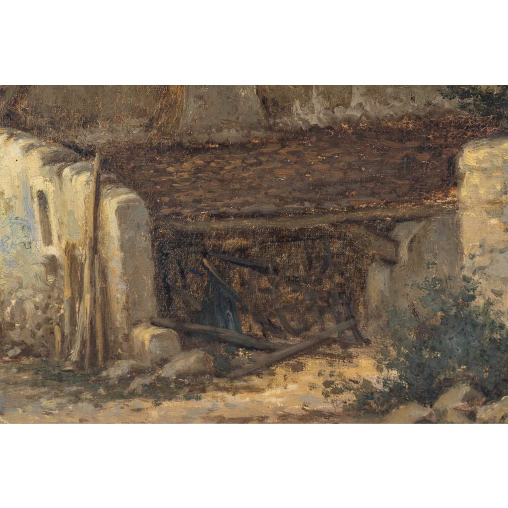 Alphonse Lecoz (1833–1914) Un Hameau au Bord de la Rivière Huile sur toile vers 1880–1890 6 Alphonse Lecoz (1833–1914) Un Hameau au Bord de la Rivière Huile sur toile vers 1880–1890 6