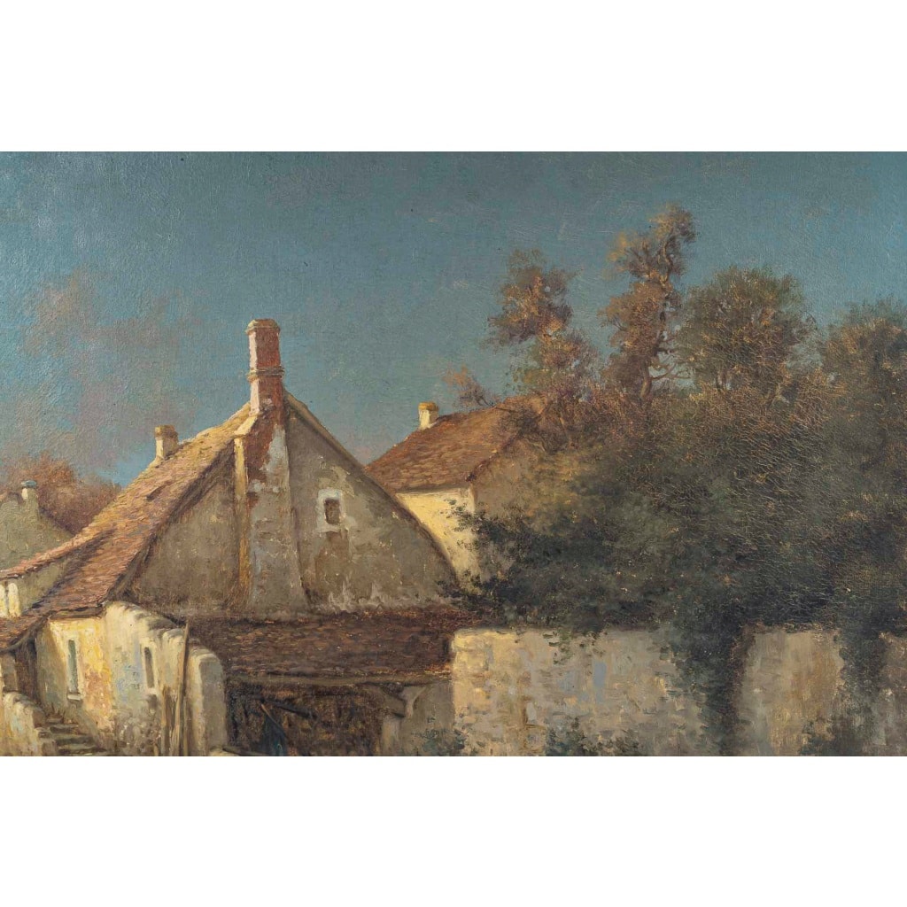Alphonse Lecoz (1833–1914) Un Hameau au Bord de la Rivière Huile sur toile vers 1880–1890 7 Alphonse Lecoz (1833–1914) Un Hameau au Bord de la Rivière Huile sur toile vers 1880–1890 7