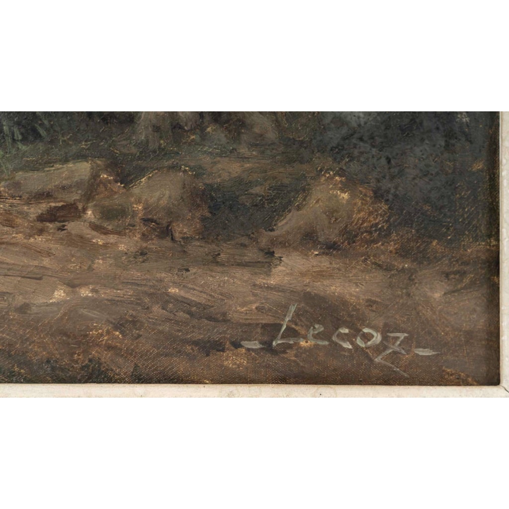 Alphonse Lecoz (1833–1914) Un Hameau au Bord de la Rivière Huile sur toile vers 1880–1890 8 Alphonse Lecoz (1833–1914) Un Hameau au Bord de la Rivière Huile sur toile vers 1880–1890 8