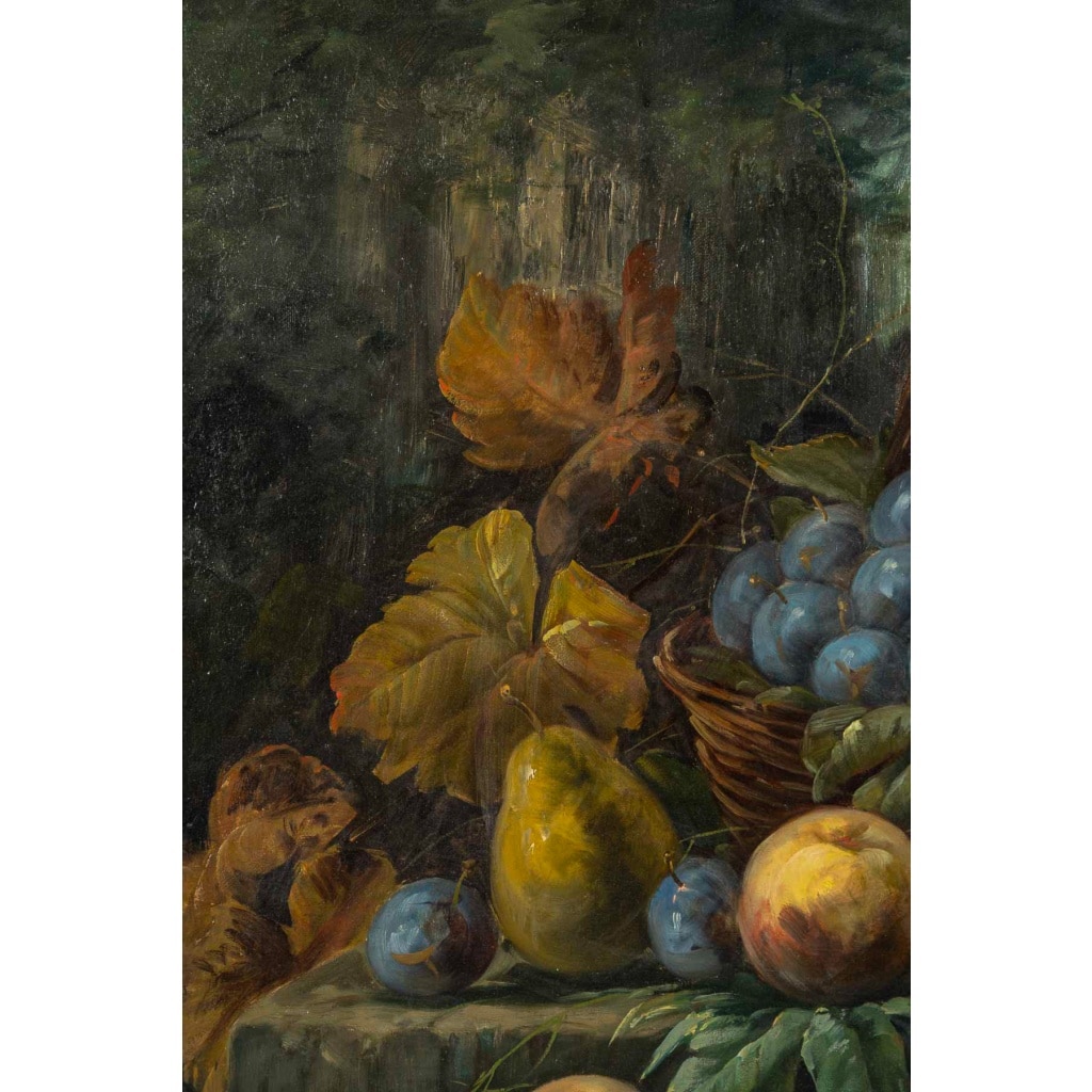 Sureau – Nature Morte aux Fruits huile sur toile de la fin du XIXeme siècle 5 Sureau – Nature Morte aux Fruits huile sur toile de la fin du XIXeme siècle 5