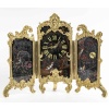 Une Pendule Paravent En Bronze Doré Et Verre Peint, Art Nouveau 13