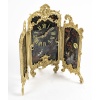 Une Pendule Paravent En Bronze Doré Et Verre Peint, Art Nouveau 14