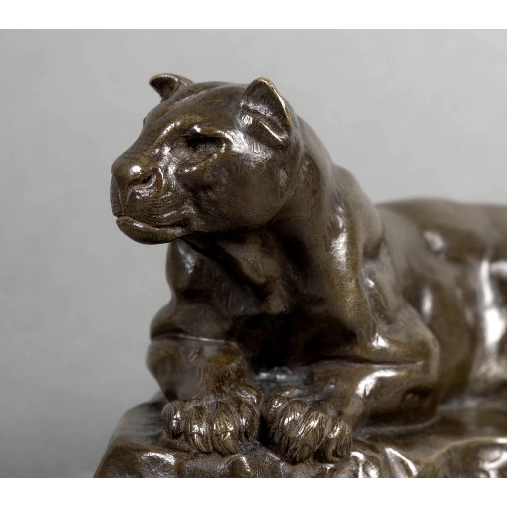 Sculpture – Panthère de Tunis N°2 , Antoine – Louis Barye (1795-1875) – Bronze 3