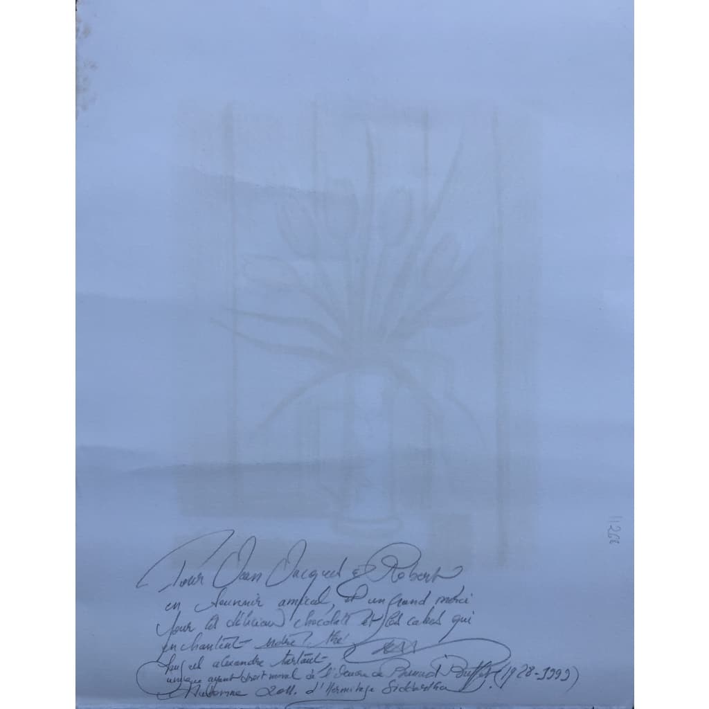 BUFFET Bernard Bouquet tulipes oranges Lithographie Couleurs Signée certificat d’authenticité 6
