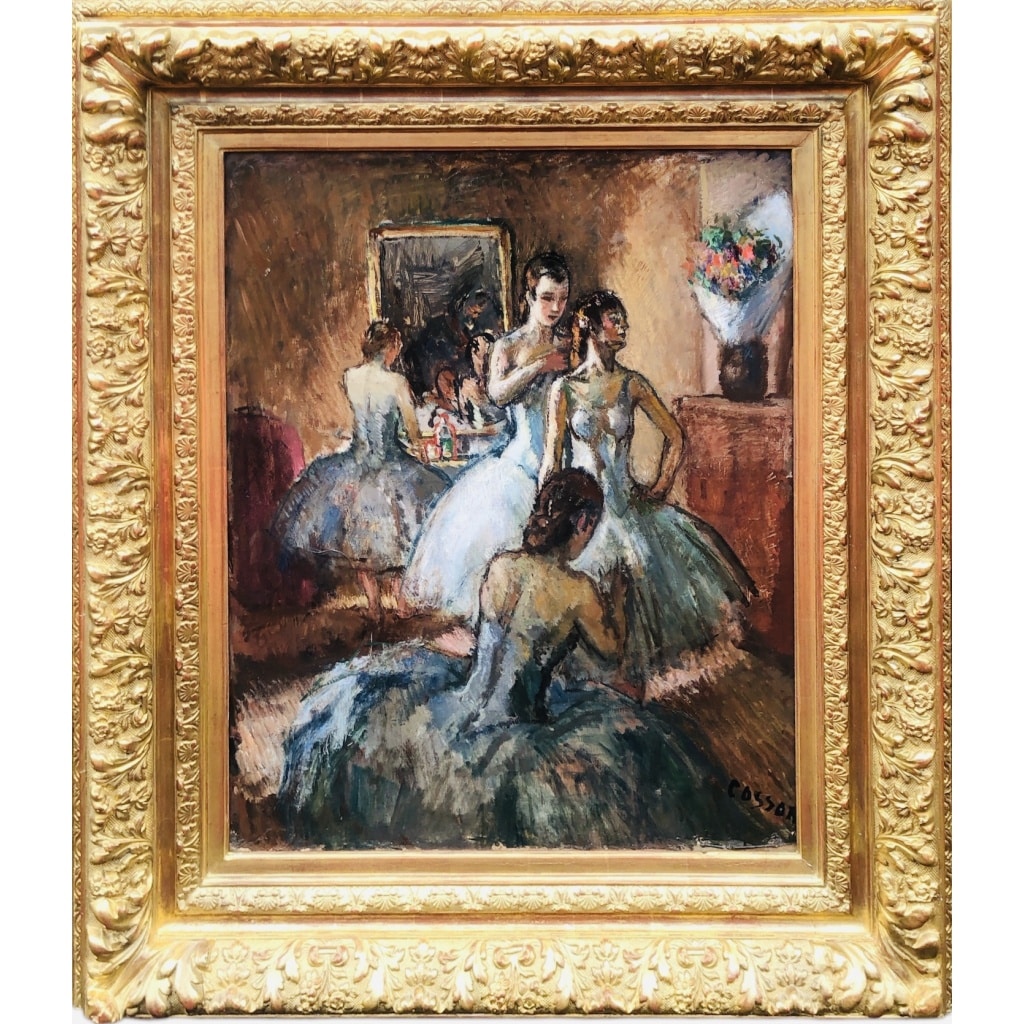 COSSON Marcel Peinture 20è Siècle l’Opéra de Paris L’habillage avant la représentation Huile Sur Toile Signée Certificat 10