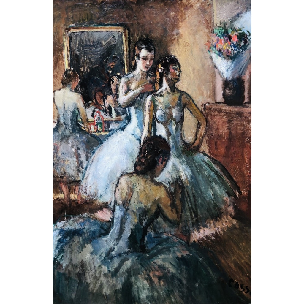 COSSON Marcel Peinture 20è Siècle l’Opéra de Paris L’habillage avant la représentation Huile Sur Toile Signée Certificat 9