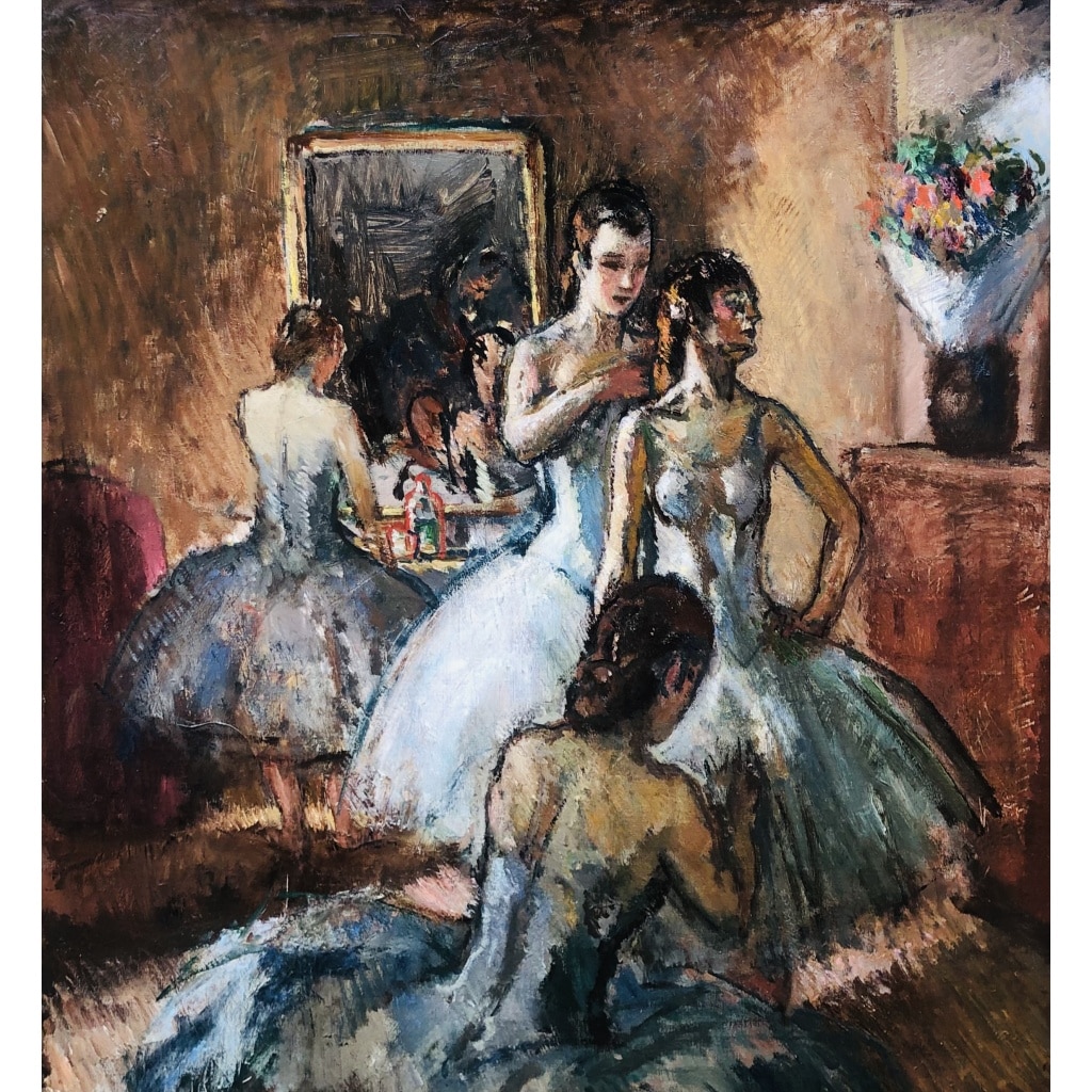 COSSON Marcel Peinture 20è Siècle l’Opéra de Paris L’habillage avant la représentation Huile Sur Toile Signée Certificat 13