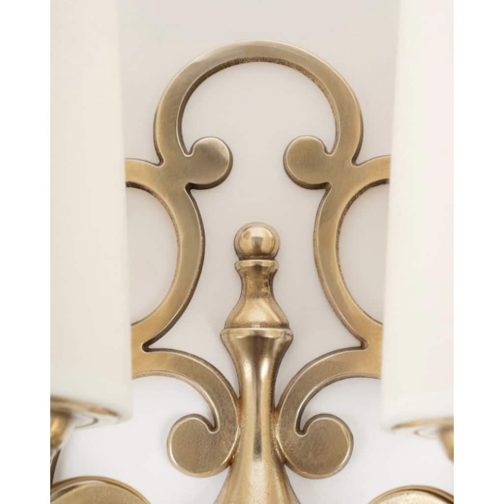 1960 Paire d’appliques murales en bronze Maison Roche 6