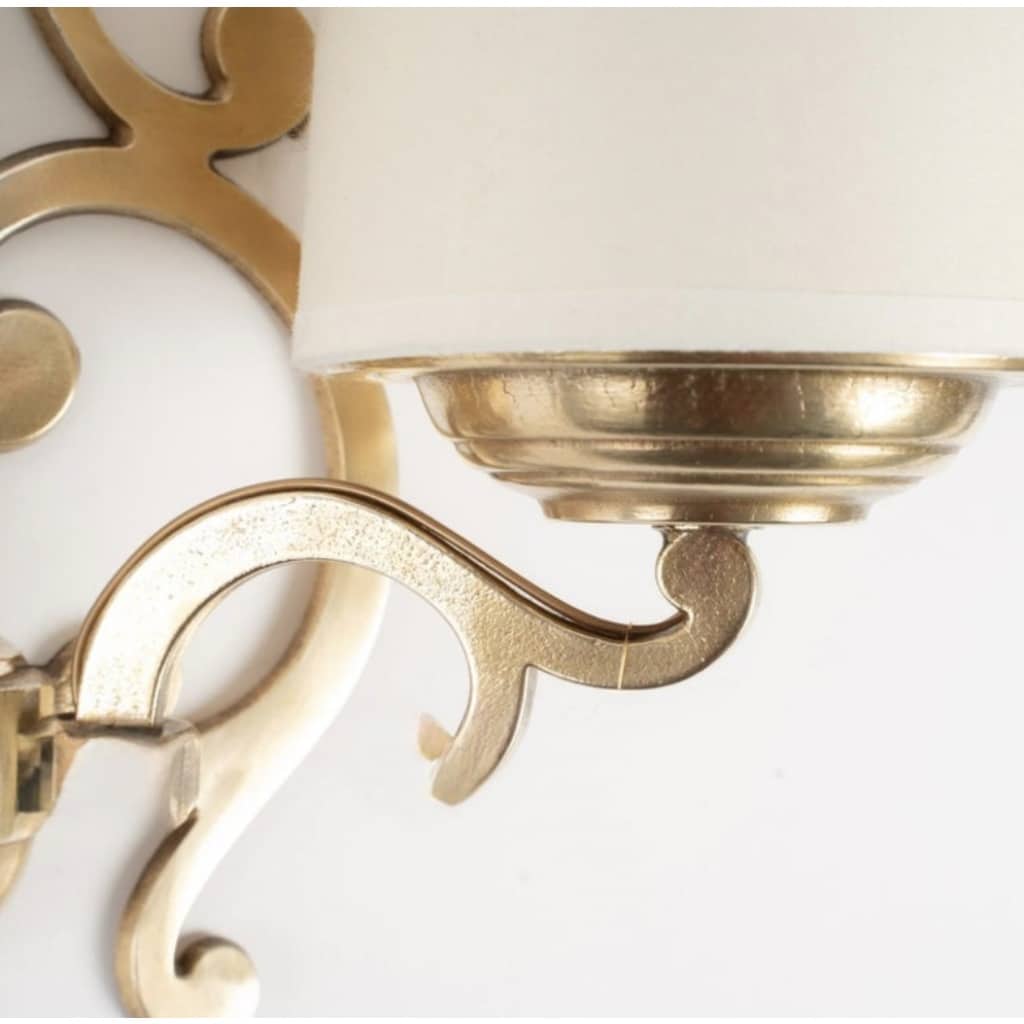 1960 Paire d’appliques murales en bronze Maison Roche 5