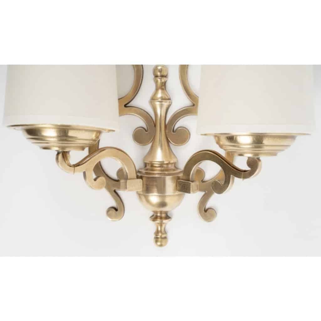 1960 Paire d’appliques murales en bronze Maison Roche 4