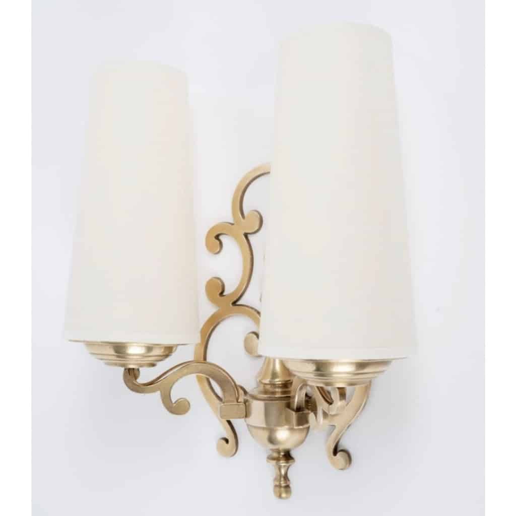 1960 Paire d’appliques murales en bronze Maison Roche 3