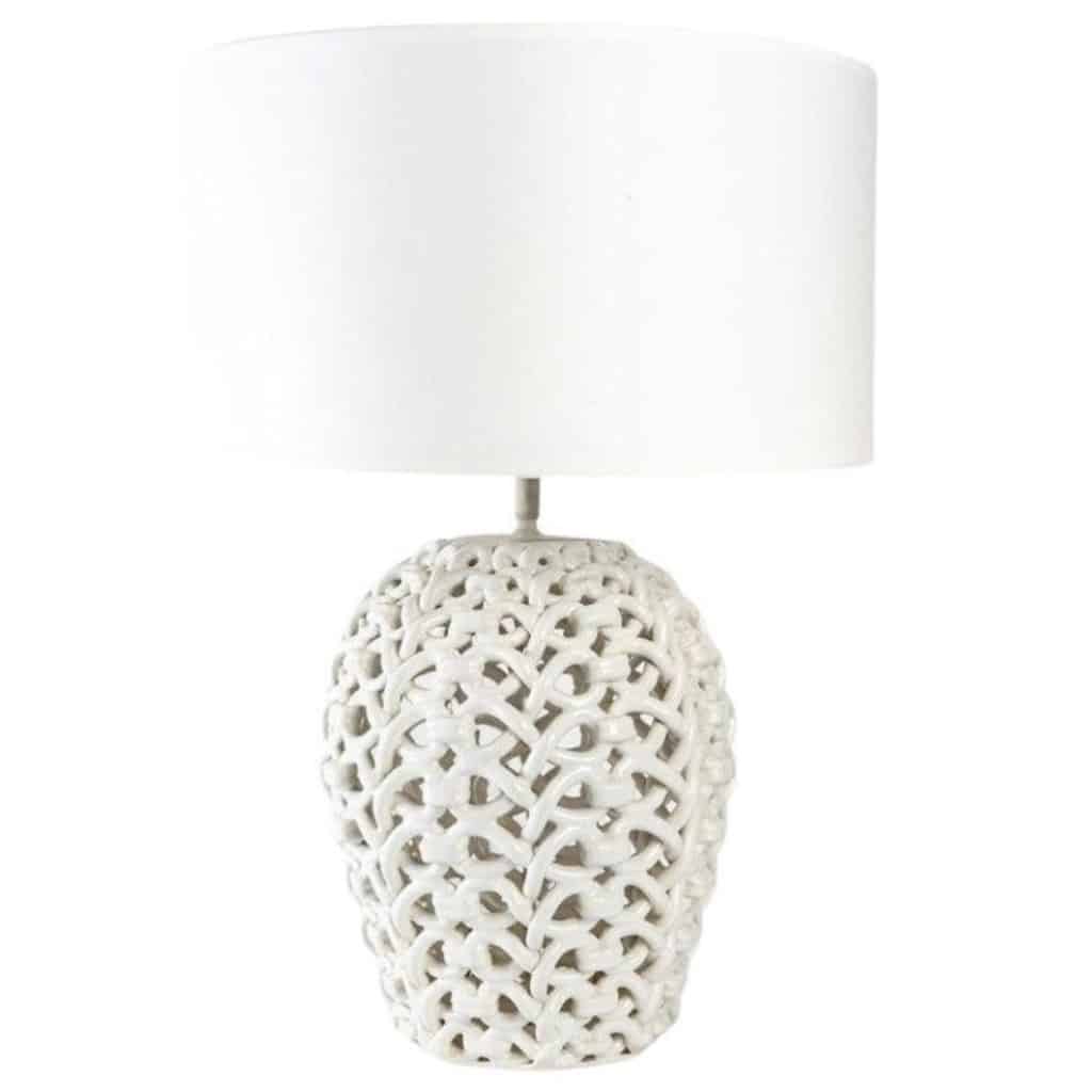 Lampe en céramique Tressée de 1960 signée Sainte-Radegonde 2