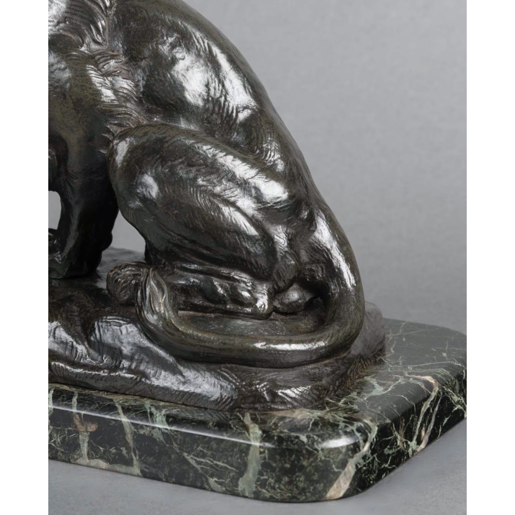 Sculpture – Le Lion Au Serpent , Antoine – Louis Barye (1795-1875) – Bronze 11