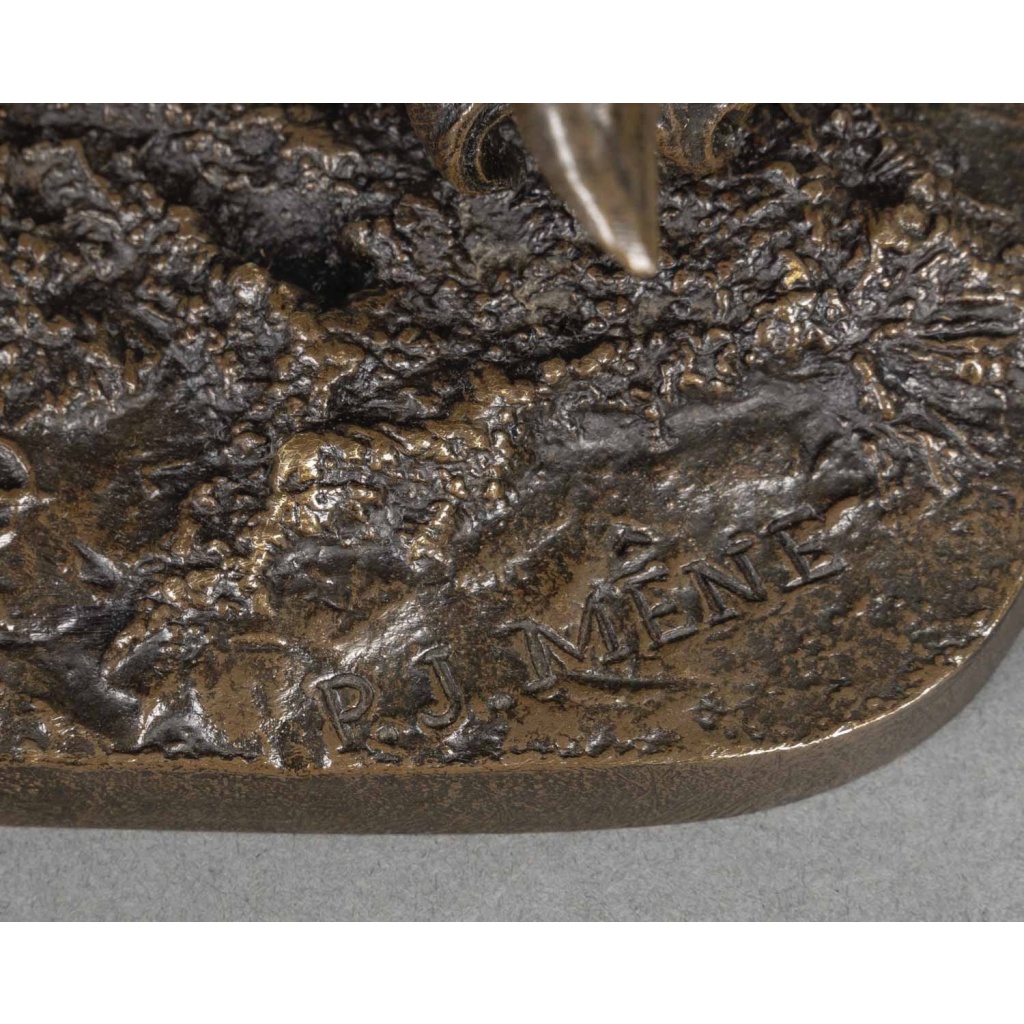 Sculpture – Chèvre Broutant , Pierre – Jules Mêne (1810-1879) – Bronze 12