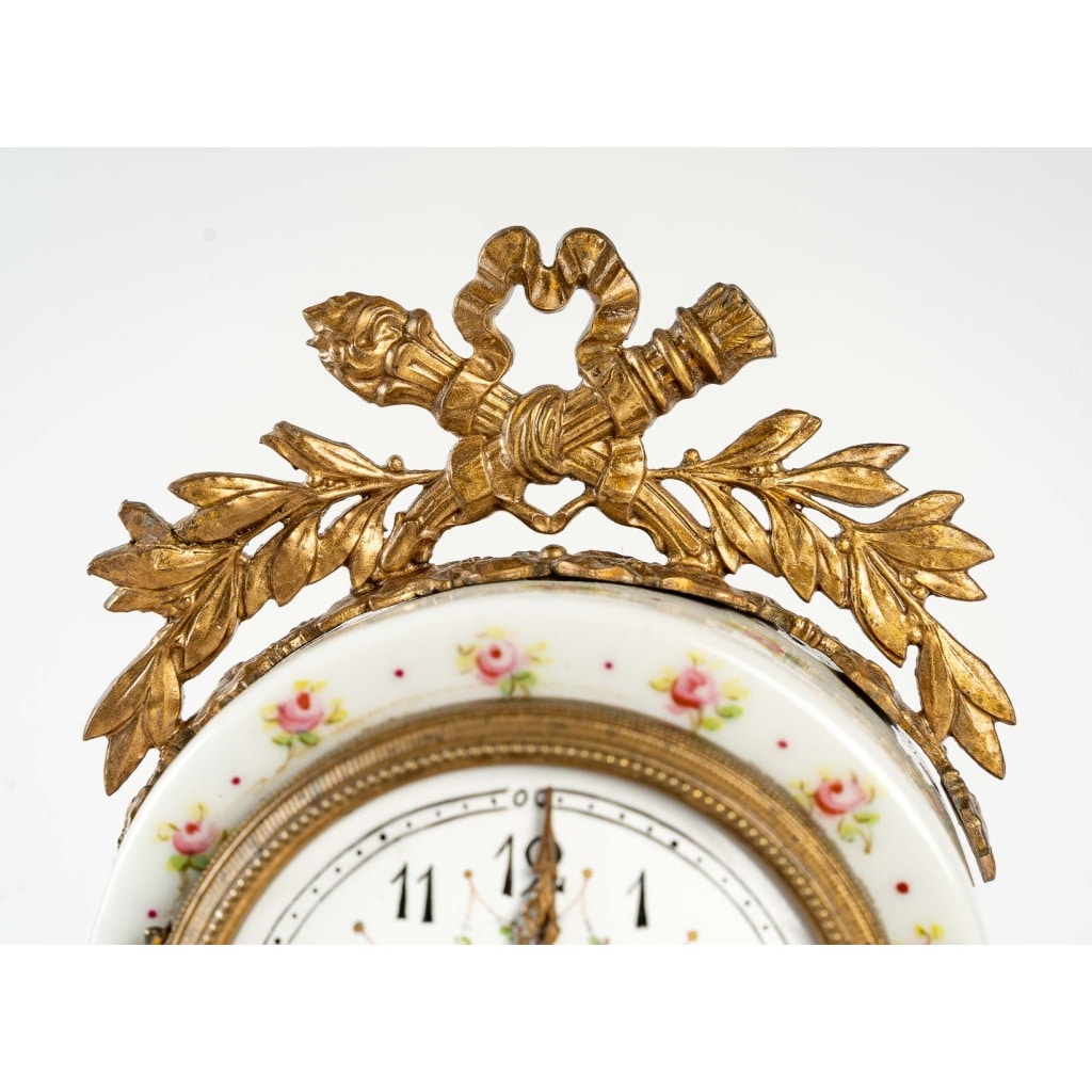 Miniature Pendule En Porcelaine XIXème Siècle 8