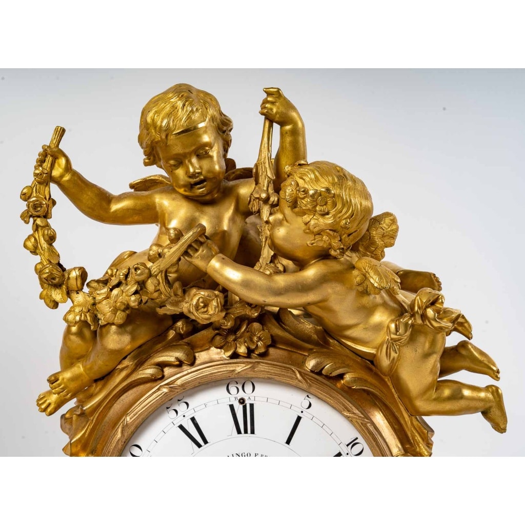 Garniture de cheminée en bronze doré, PICARD, fin XIXème siècle 13