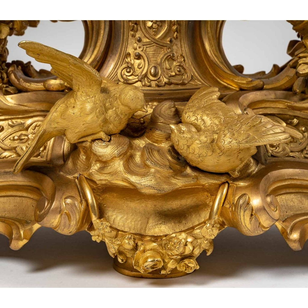 Garniture de cheminée en bronze doré, PICARD, fin XIXème siècle 12