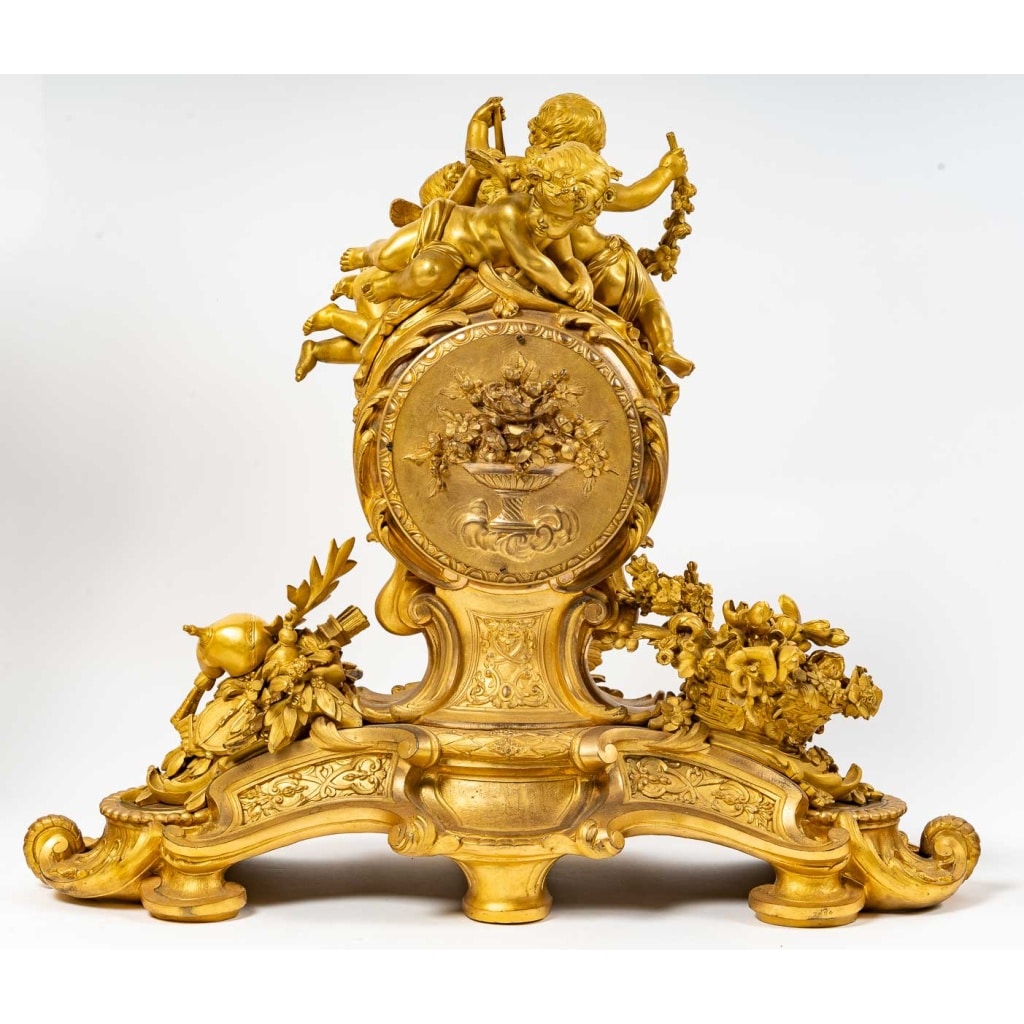 Garniture de cheminée en bronze doré, PICARD, fin XIXème siècle 17