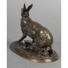 Sculpture – Lièvre Au Repos , Pierre – Jules Mêne (1810-1879) – Bronze 19
