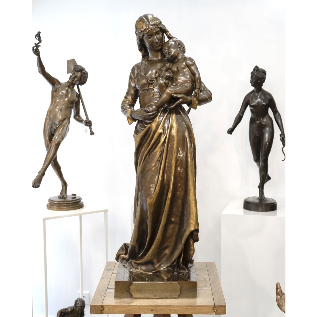 Sculpture – Clotilde de Surville , Jean Gautherin (1840-1890) – Bronze