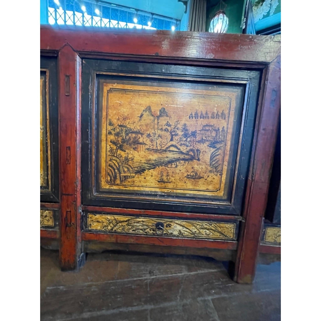 BUFFET ANCIEN CHINOIS 3 PORTES + 3 TIROIRS 8