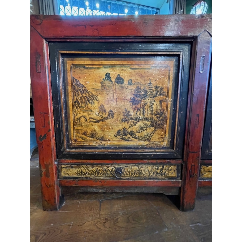 BUFFET ANCIEN CHINOIS 3 PORTES + 3 TIROIRS 9