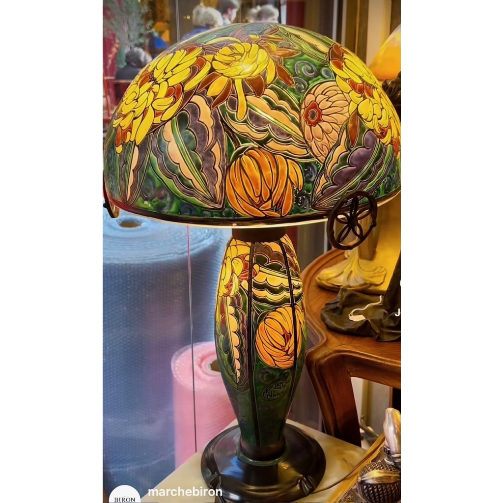 RARE ET EXCEPTIONNELLE LAMPE ÉMAILLÉE D’ ANDRÉ DELATTE 3