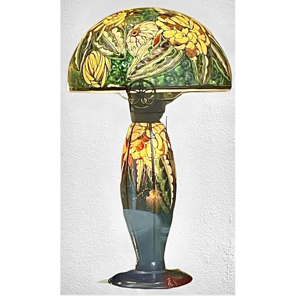 RARE ET EXCEPTIONNELLE LAMPE ÉMAILLÉE D’ ANDRÉ DELATTE 6