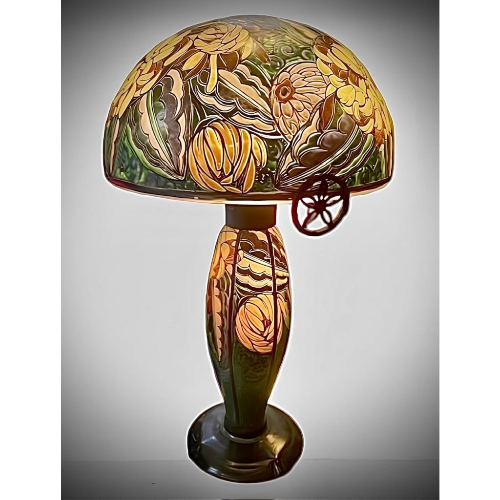 RARE ET EXCEPTIONNELLE LAMPE ÉMAILLÉE D’ ANDRÉ DELATTE 2