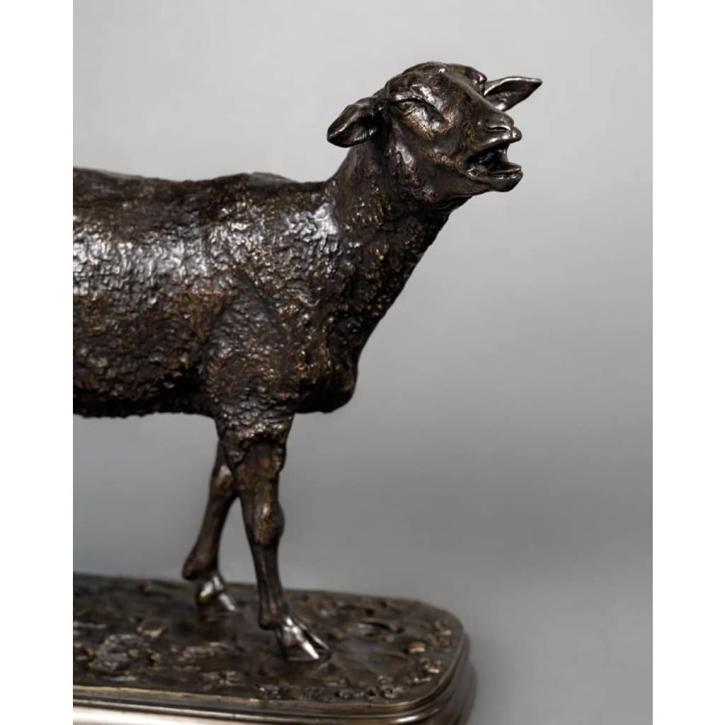 Sculpture – Mouton Des Vosges Debout , Pierre – Jules Mêne (1864) – Bronze 4 Sculpture – Mouton Des Vosges Debout , Pierre – Jules Mêne (1864) – Bronze 4