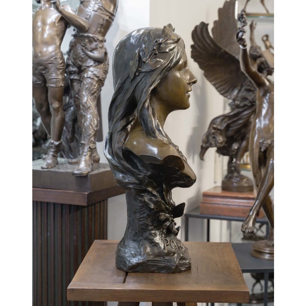 Sculpture – Poésie , Henri Godet (1863-1937) – Bronze 7 Sculpture – Poésie , Henri Godet (1863-1937) – Bronze 7