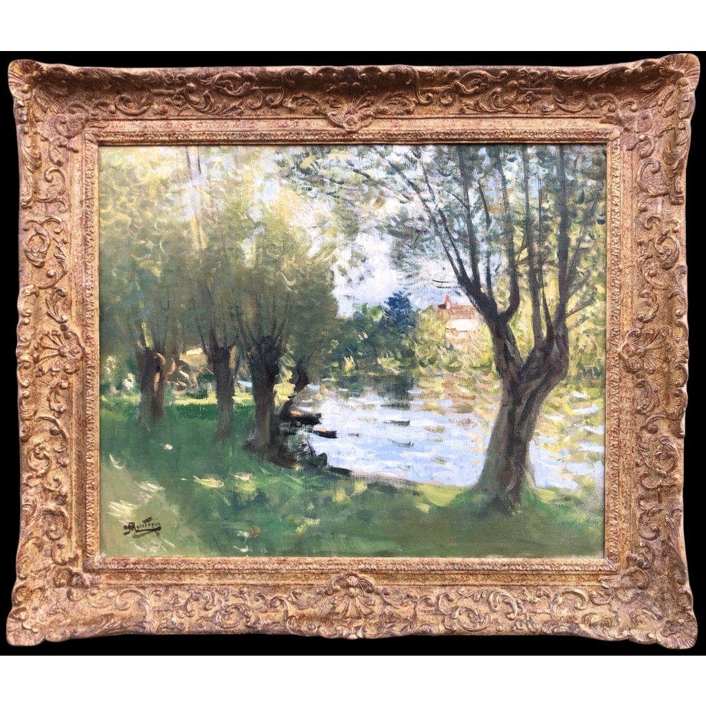 MONTEZIN La Seine à Veneux les Sablons Huile sur toile signée Certificat d’authenticité 11 MONTEZIN La Seine à Veneux les Sablons Huile sur toile signée Certificat d’authenticité 11