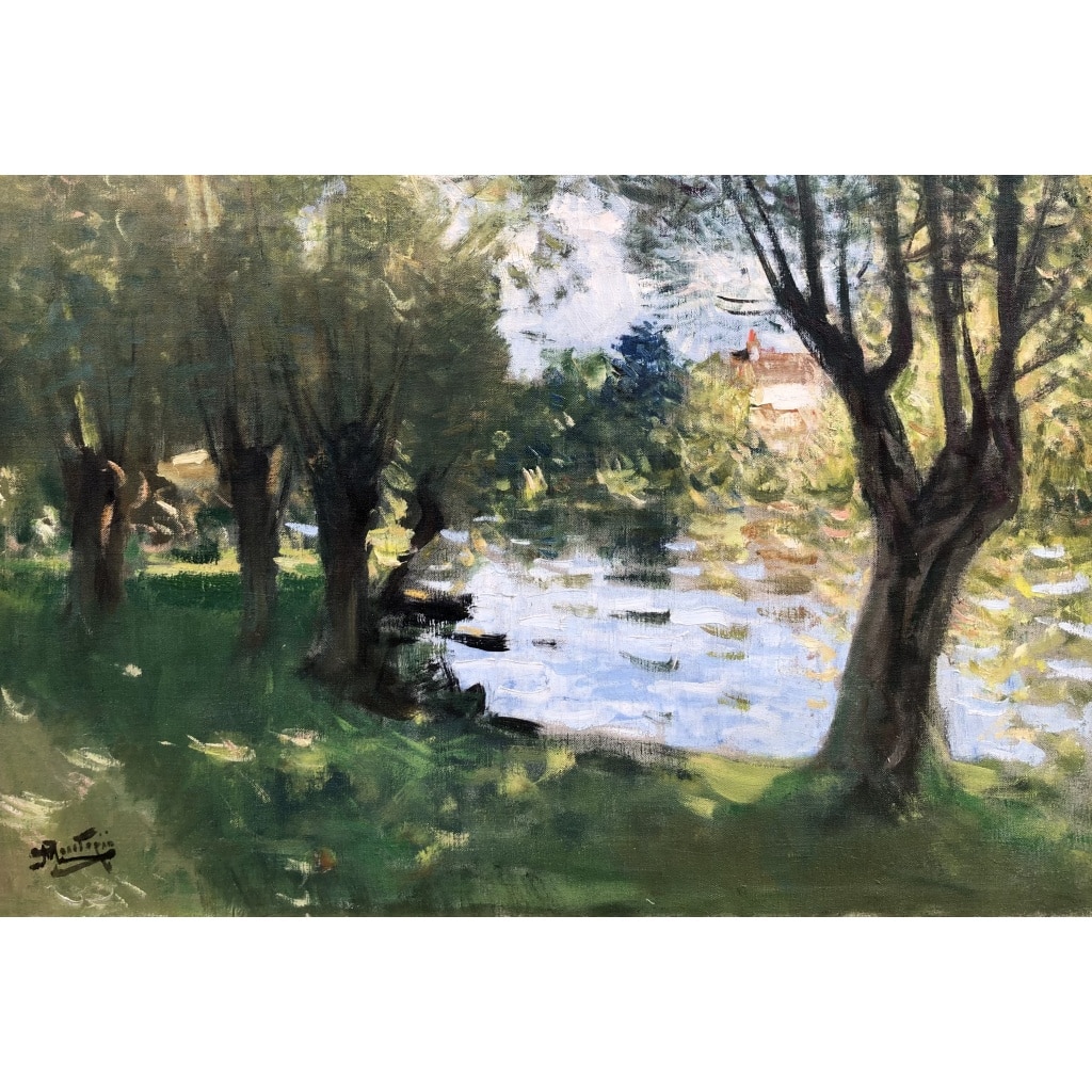 MONTEZIN La Seine à Veneux les Sablons Huile sur toile signée Certificat d’authenticité 8 MONTEZIN La Seine à Veneux les Sablons Huile sur toile signée Certificat d’authenticité 8