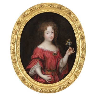 Jeune princesse aux fleurs – Entourage de Pierre Mignard Jeune princesse aux fleurs – Entourage de Pierre Mignard