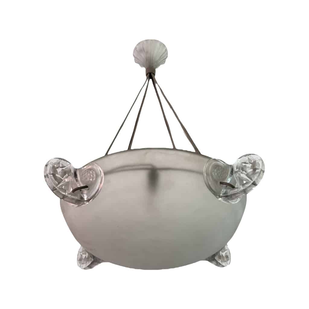 Suspension « Ronces » verre blanc de René LALIQUE 4 Suspension « Ronces » verre blanc de René LALIQUE 4
