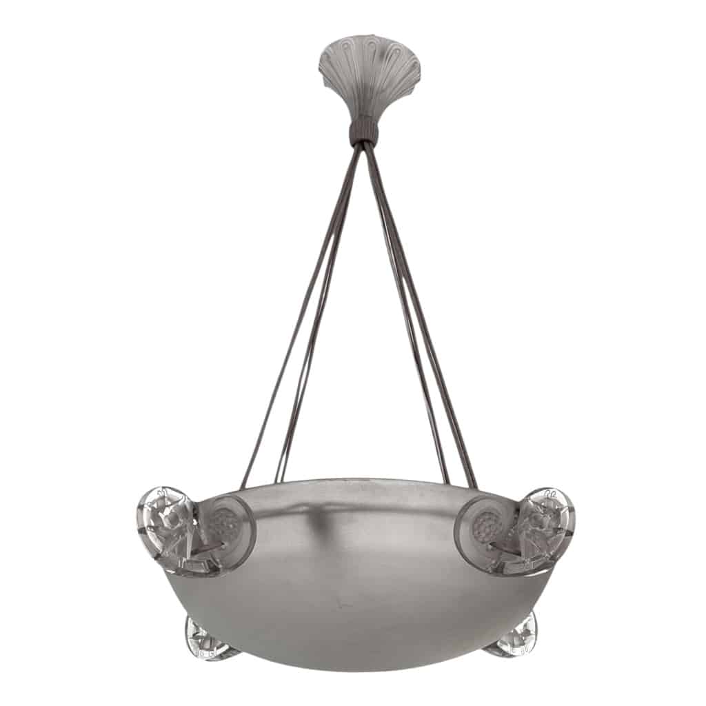 Suspension « Ronces » verre blanc de René LALIQUE 2 Suspension « Ronces » verre blanc de René LALIQUE 2